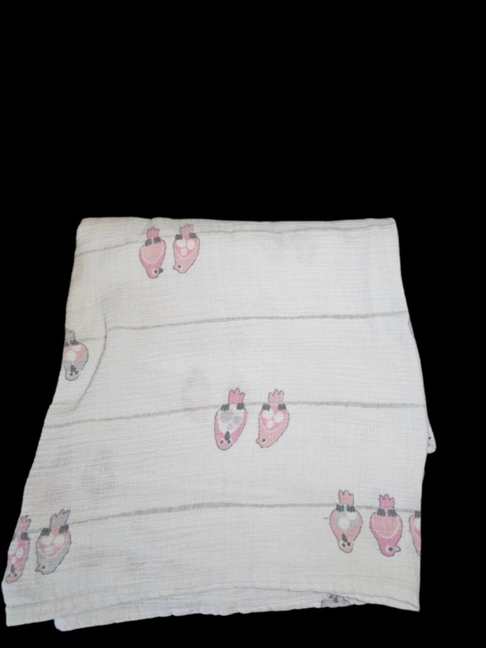 Aden And Anais Swaddle Baby Blanket White Pink Birds Girls Muslin Cotton